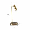 Homeroots Brass Metal LED Desk Lamp6 x 8 x 16.5 in. 372527